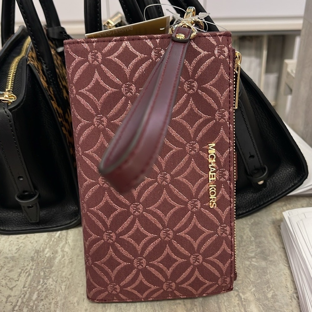 Michael Kors Jet Set Travel Large Double-Zip Wristlet-Wallet-Phone Holder Case